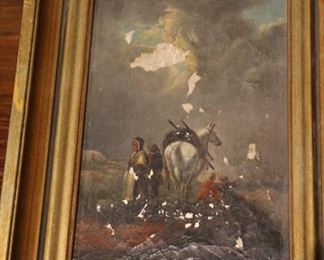 Oil painting, Plaqued 17th century Dutch school