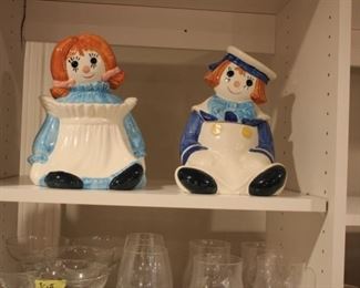 Vintage Poppytrail Raggedy Ann & Andy cookie jars