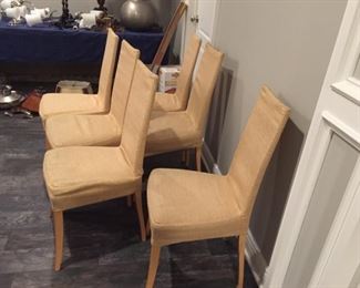 Set 6 slipcovered chairs