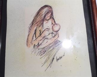 Tony Annecharico pen & wash drawing