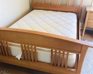 Bed frame is SOLD - full size pillow top mattress is still available. We also have matching twin bed frame.