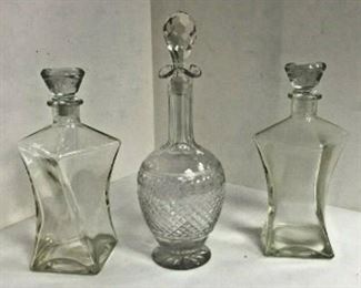 DG22: PAIR decanters & 19th century cut glass decanter 12.5 & 10 in LOCAL PICKUP https://www.ebay.com/itm/123960421240