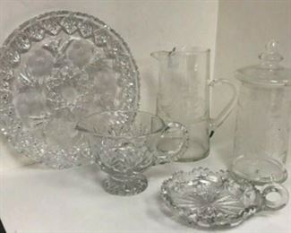 DG30: FIVE pieces cut and etched clear crystal- 12-9in LOCAL PICKUP https://www.ebay.com/itm/113945929954