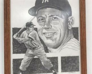 DG35: Mickey Mantle Art by Connecticut artist of sports figures LOCAL PICKUP https://www.ebay.com/itm/123960416213