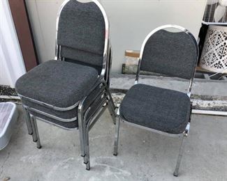 LAN724: Four stackable metal and cloth chairs Local Pickup https://www.ebay.com/itm/113945972518