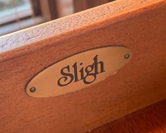 Desk by Sligh with leather accent top