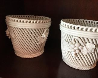 Italian cream ware planters