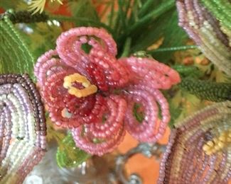Hand beaded bouquet of flowers