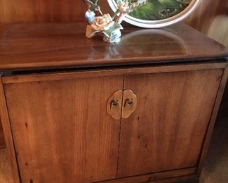 Mid century modern oriental style record cabinet