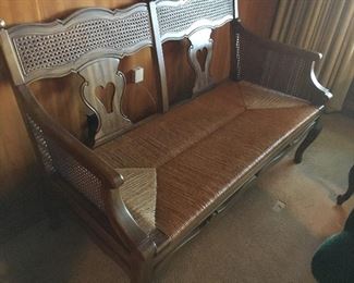 Bench with rush seat