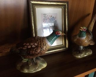 Italian porcelain pheasants
