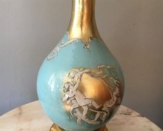 Mid century modern glass reverse painted lamp