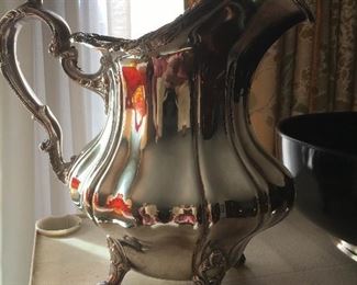Large silver pitcher