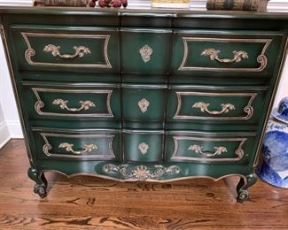 1. Painted Cherry 3 Drawer Chest (43" x 20" x 35")