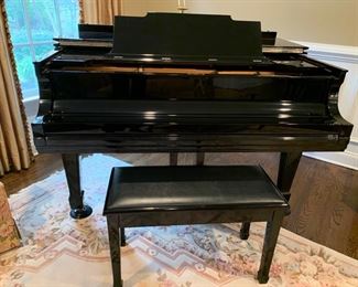 23. Steinway Piano, 1910 Refurbished, Ebony Polish, Series L 149802, Size:  5' 10 1/2"