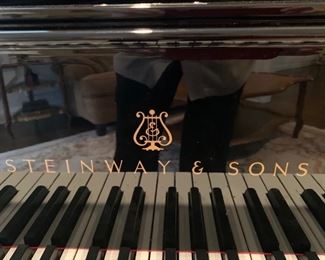 23. Steinway Piano, 1910 Refurbished, Ebony Polish, Series L 149802, Size:  5' 10 1/2"