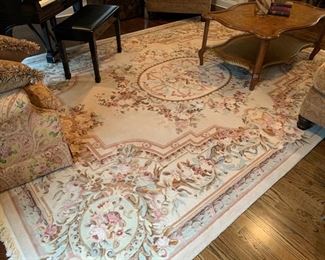 24. Wool Area Rug in Muted Floral Pattern (8' x11'6")