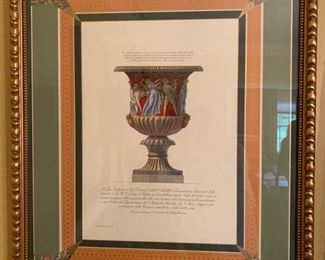 39. Framed Cavalier Piranesi Del ed Inc Antique Vase at the Capital Museum Italy Print (31" x 38")