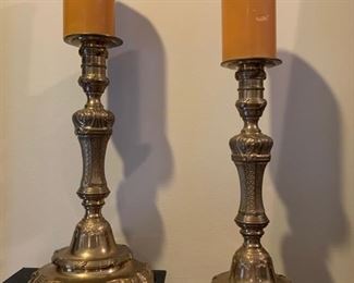 52. Pair of 14" Brass Candle Holders