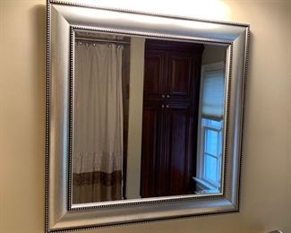 55. Silver Framed Beveled Mirror (30" x 30")