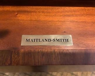 56. Maitland-Smith Leather Top Claw Footed Game Table (44" x 44" x 30")