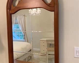 71. Decorative Wood Framed Mirror w/ 6 Paneled Beveled Mirrors (30" x 48")