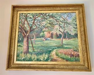 Framed 19th century French impressionist.  Signed.