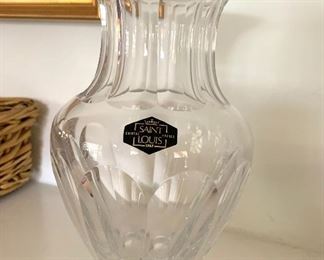 St Louis crystal vase. 9 3/8 inches high. New in box
