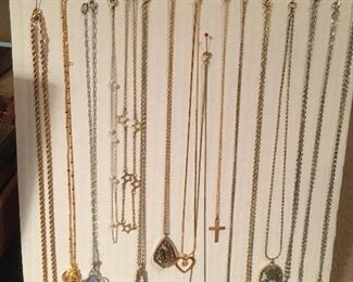 Large selection of cross necklaces and chains