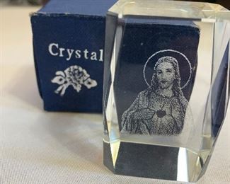 Crystal paperweight of Jesus