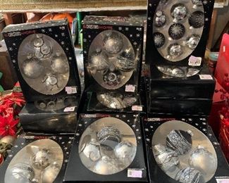 Black and silver Christmas ornaments