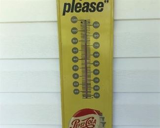 1960s Embossed Pepsi Thermometer 