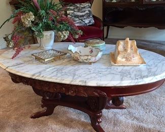 Marble top Victorian coffee table