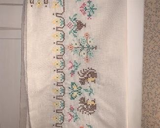 Cross stitch tablecloth