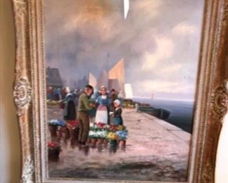 Early 1900’s framed oil on canvas by Hungarian artist, R. Kratter