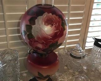 A Gone With the Wind pink rose lamp