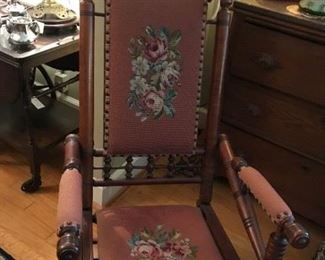 Needlepoint platform rocker circa 1890’s