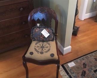 Pretty needlepoint bottom side chair