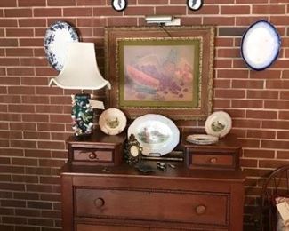 Antique walnut chest with glove boxes circa 1820's - 1840's