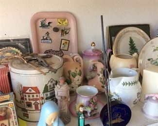 Some religious statues, pottery items