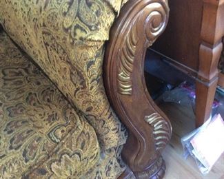 Wood and fabric close up