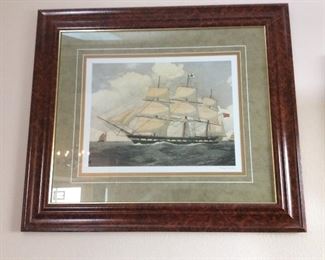 Framed ship art