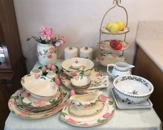 Desert Rose dish set, Portmeiron 4 pc dish set