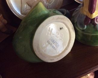 Brayton California pottery hen and rooster