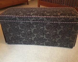 CUSTOM UPHOLSTERED OTTOMAN WITH MATCHING PILLOWS