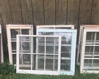 Vintage wood framed windows