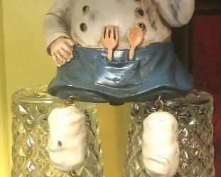 Vintage chef shelf decor