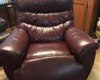 Leather rocker-recliner