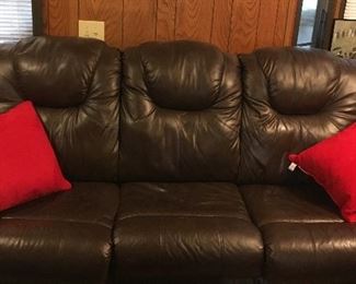 Leather sleeper sofa