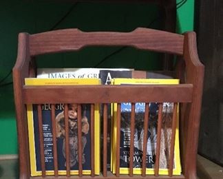 Vintage wood magazine rack